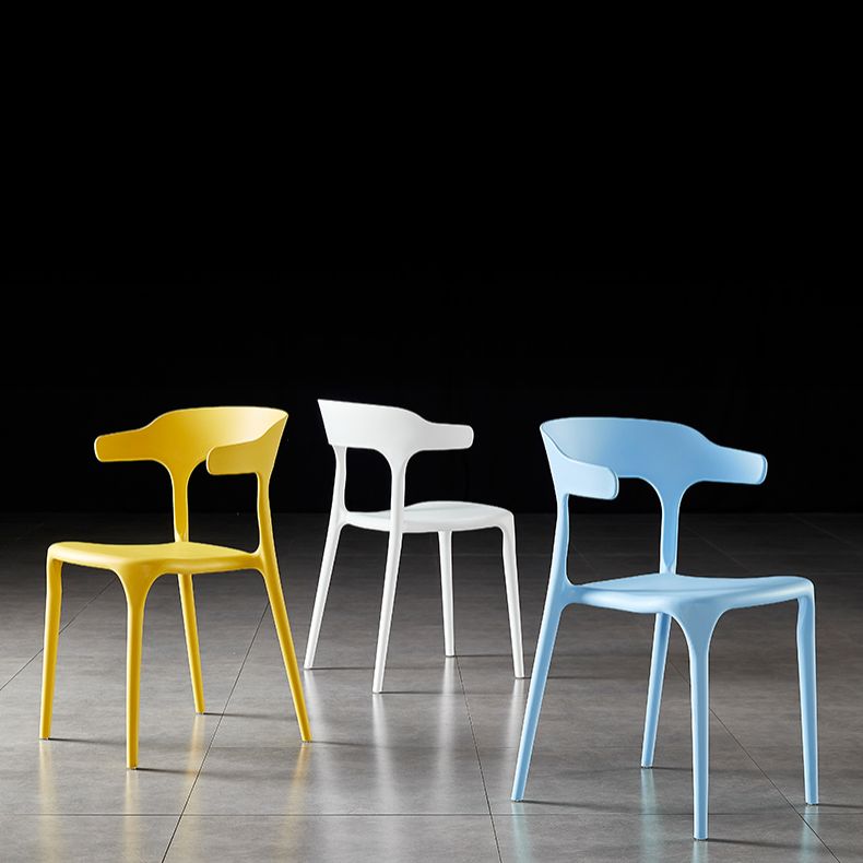 Contemporary Side Chair Stacking Dining Colorful Plastic Armless Chairs for Dining Room Clearhalo ' kitchen&dining_furn' 'Dining Chairs' 'Dining Tables & Seating' 'dining_chair' 'furn' 'furn_dining_chair' 'Furniture' 'furniture_dining_chair' 'Kitchen & Dining Furniture' 'kitchen' 1200x1200_8db100eb-9851-4ab6-975f-b4d66f0b4b28