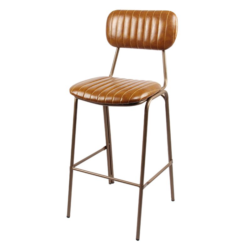 Industrial Leather Distressed Quilted Barstool Indoor Tall Stool with Rectangle Seat Clearhalo 'Bar Furniture' 'Bar Stools' 'bar_stools' 'furniture_bar_stools' 'Kitchen & Dining Furniture' 'kitchen&dining_furn' 'kitchen' 'kitchen_furn' Furniture' 1200x1200_8db177d7-0f61-457a-b72c-b75986924e35