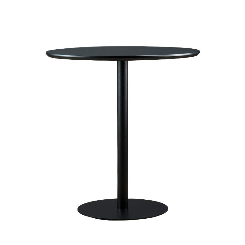 Round Dining Table Modern Wood Tabletop with Metal Pedestal Base