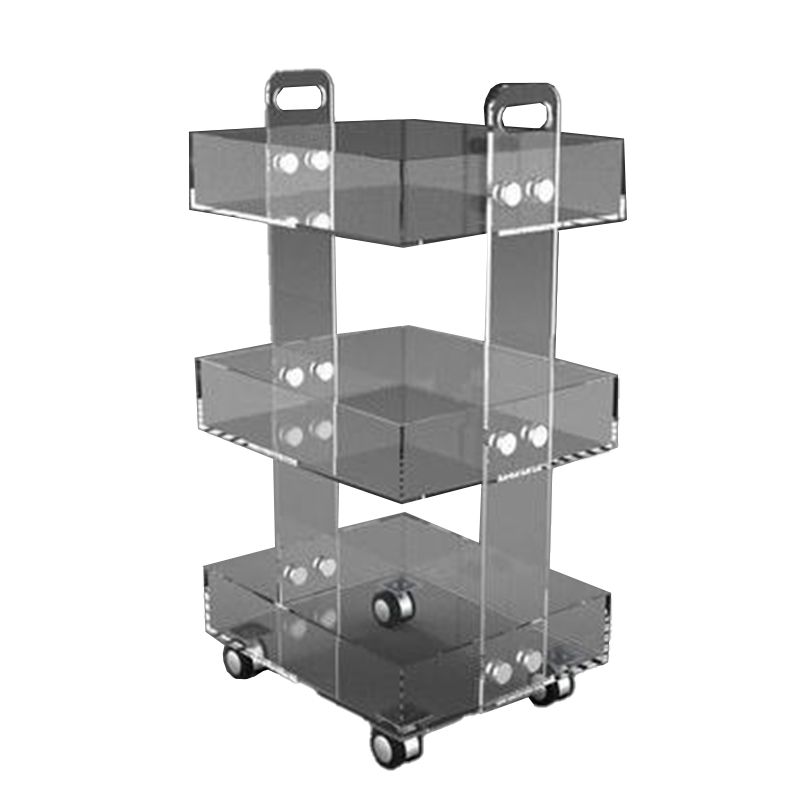 Ultra-Modern Plastic Rectangular End Table Double Tier Corner Table with Storage Clearhalo 'Coffee & Accent Tables' 'End & Side Tables' 'end_side_tables' 'furn' 'furn_end_side_tables' 'Furniture' 'Living Room Furniture' 1200x1200_8db55245-2429-4dc7-8dac-8c52d5475f94