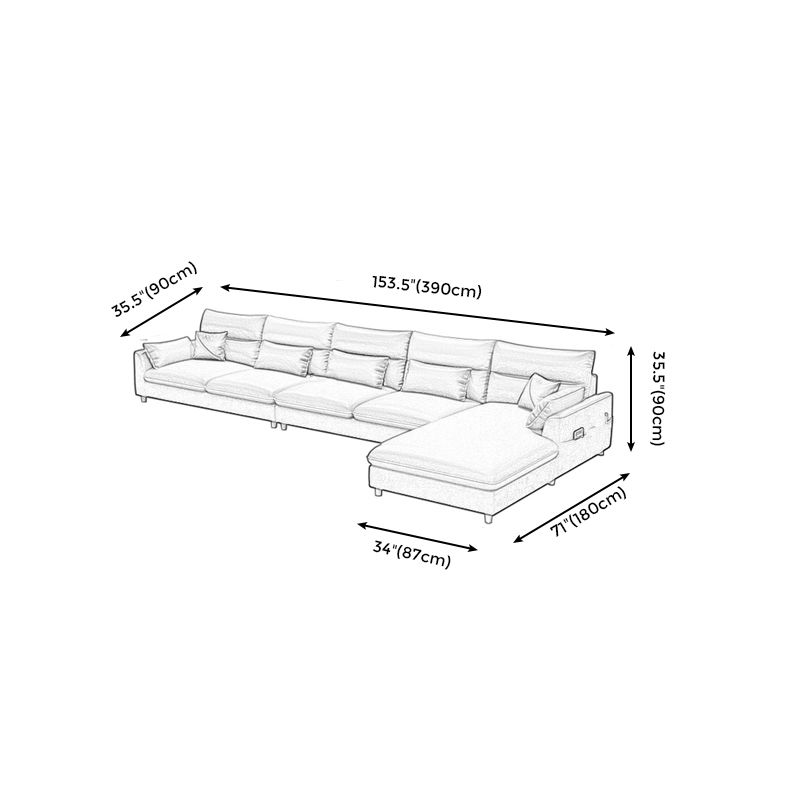 Stain Resistan Faux Leather Square Arm Sectional with Pillowed Back Cushions Clearhalo 'furn' 'furn_sectionals' 'Furniture' 'furniture_sectionals' 'Living Room Furniture' 'Sectionals' 1200x1200_8db67b43-0210-405a-9d11-e6a727d0c8c4