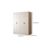 Modern White Wardrobe Cabinet Engineered Wood Wardrobe with Garment Rod