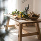 Modern Rectangle Dining Table Natural Solid Wood Trestle Dining Table