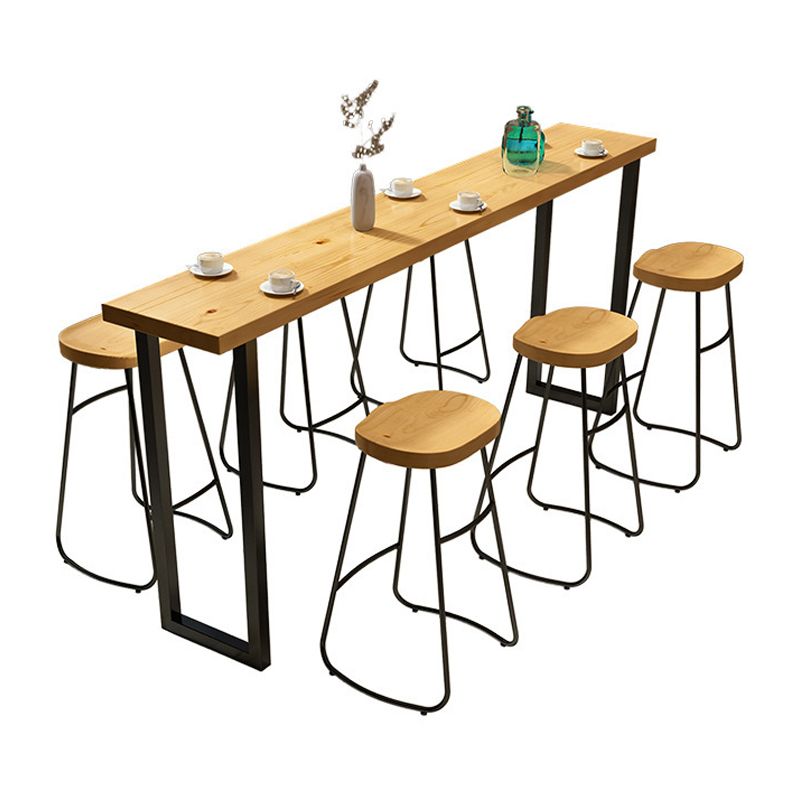 Wood Bar Dining Table Traditional Luxury Rectangle Bar Table with Sled Base Clearhalo 'Bar Furniture' 'Bar Tables' 'bar_tables' 'furn' 'furn_bar_tables' 'Furniture' 'furniture_bar_tables' 'Kitchen & Dining Furniture' 1200x1200_8db72e87-3ee8-4515-b5b8-3dd1a78b39c3