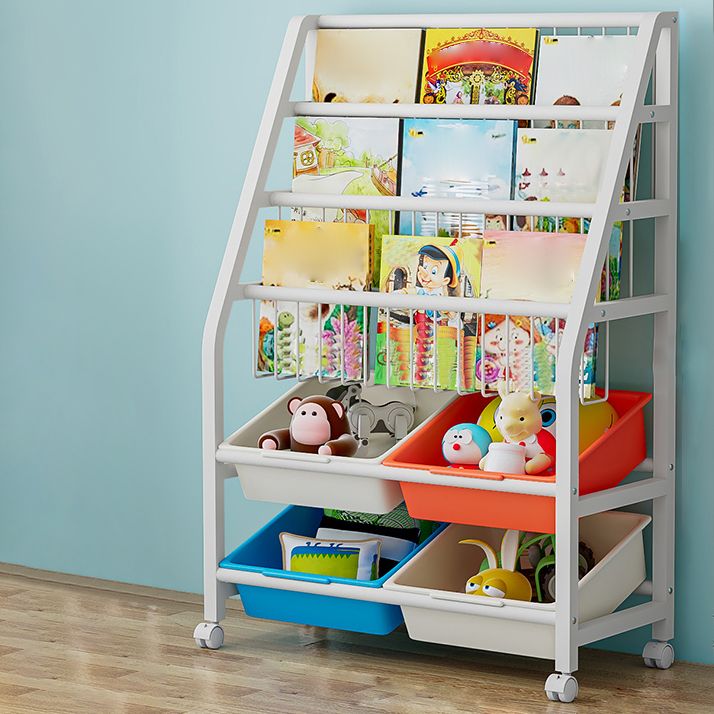 11.81"W Bookshelf Contemporary Style Bookcase for Home Study Room with Casters Clearhalo 'Bookcases' 'furn' 'furn_bookcases' 'Furniture' 'Office Furniture' 1200x1200_8db7ba60-b1f8-44c3-a52b-a86d302ba5b6