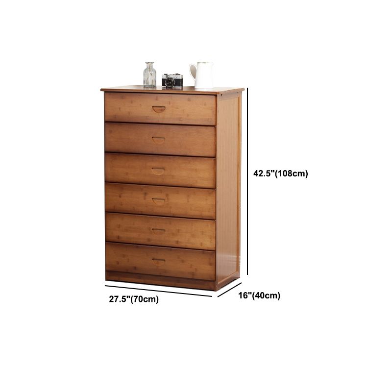 Contemporary Brown Accent Chest Rectangle Chest with Grooves Drawers
