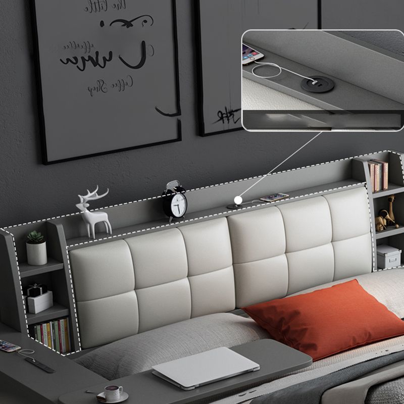 Testa tampone imbottita letto standard con legno grigio di conservazione 38,58 "di altezza