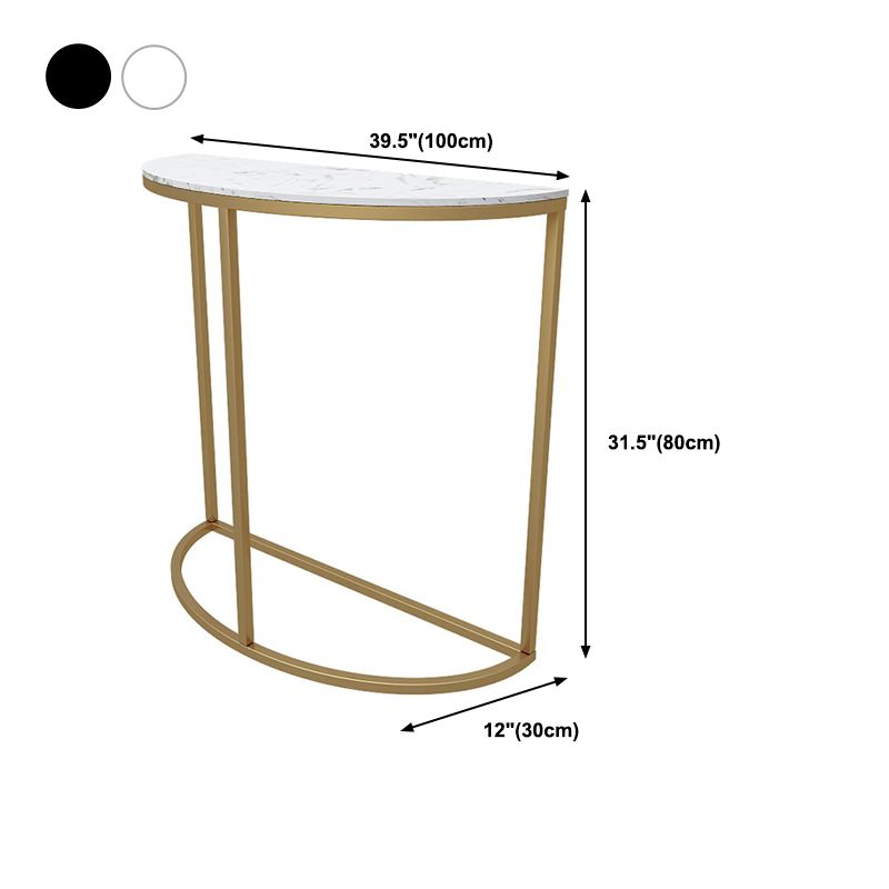 Glam Half Moon Console Accent Table Antieke afwerking Bafe -consoletafel