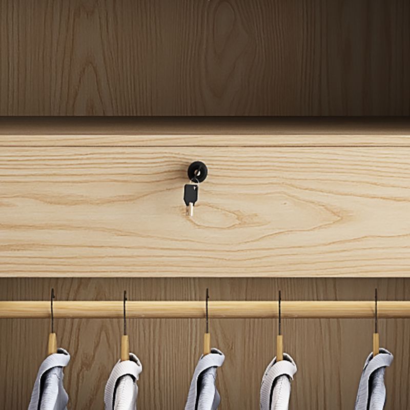 Armoire de couleur finale naturelle Closet de garde-robe en bois contemporain avec tiroir