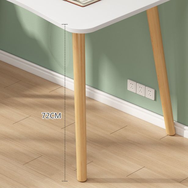 Modern White and Brown Office Desk Parsons Wooden Curved Writing Desk for Bedroom Clearhalo 'furn' 'furn_office_desk' 'Furniture' 'Office Desks' 'Office Furniture' 'office_desk' 1200x1200_8dba7851-dcff-49f2-a554-6ac438f3c0fc