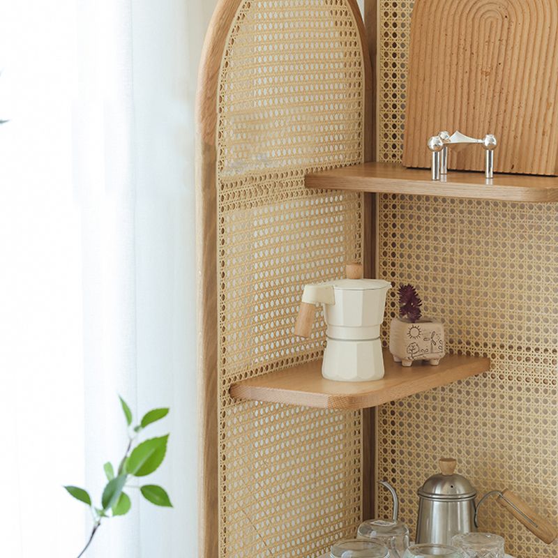 Gabinete de almacenamiento de triángulo de madera maciza de 71.3 "de cofre de rincón de alta calidad con 4 estantes