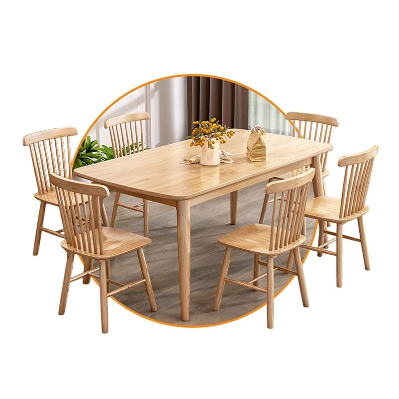Modern Style Solid Wood Dining Set with 4 Legs Fixed Table Dinette Set for Dining Room Clearhalo 'Dining Room Sets' 'Dining Tables & Seating' 'dining_room_set' 'Furniture' 'furniture_dining_room_set' 'Kitchen & Dining Furniture' 'kitchen&dining_furn' 'kitchen' 1200x1200_8dbaef11-35c0-44fa-a19c-953218abffd3
