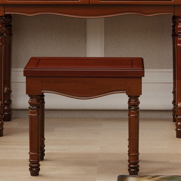 Tradizionale vanità a specchio set tavolo da toeletta in legno massiccio con sgabello