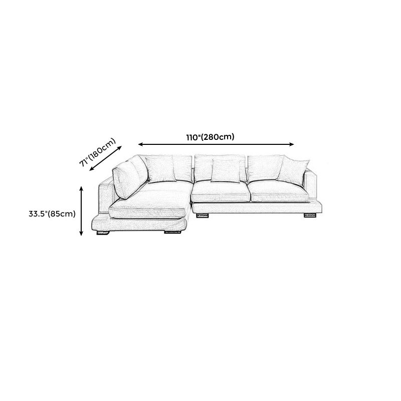 Square Arm Sectional for Living Room with Pillowed Back Cushions Clearhalo 'furn' 'furn_sectionals' 'Furniture' 'furniture_sectionals' 'Living Room Furniture' 'Sectionals' 1200x1200_8dbc1d19-19ce-4c5e-b2fa-2ca9095604fb