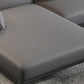 Sectionnel moderne 4 places à accoudoirs ronds en forme de L avec rangement