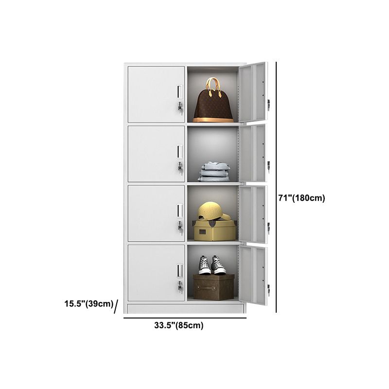 Metal Wardrobe Cabinet Contemporary Hinged Wardrobe Closet for Home Clearhalo 'Armoires & Wardrobes' 'armoires_wardrobes' 'Bedroom Furniture' 'furn' 'furn_armoires_wardrobes' 'Furniture' 1200x1200_8dbf6f3d-607d-4733-a341-4844c17afa27