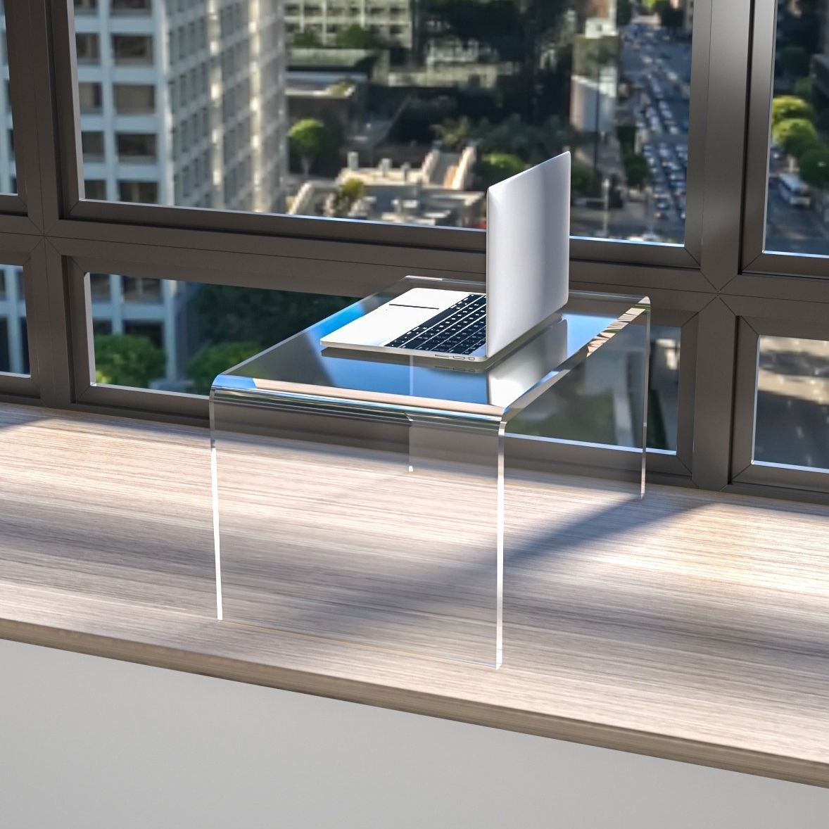 Acrylic Rectangular Writing Desk Contemporary Sled Base Laptop Table Clearhalo 'furn' 'furn_office_desk' 'Furniture' 'Office Desks' 'Office Furniture' 'office_desk' 1200x1200_8dc0053a-d325-4f7e-bc4a-5e450e7535b7