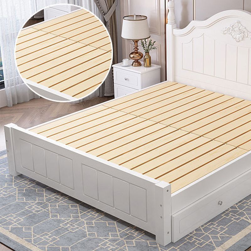 Lit de panneau de campagne français avec lit de tête de lit standard blanc arqué