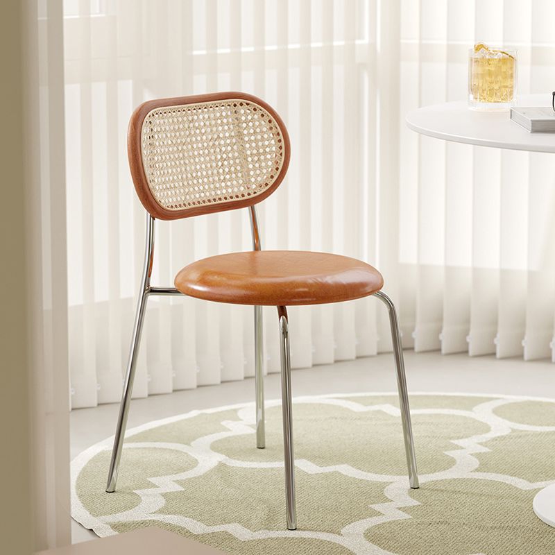 Polished Finish Faux Leather Dining Chair with Metal Legs for Kitchen Clearhalo 'Dining Chairs' 'Dining Tables & Seating' 'dining_chair' 'furn' 'furn_dining_chair' 'Furniture' 'Kitchen & Dining Furniture' 1200x1200_8dc4e0b8-44c0-4b70-9c70-7218f13a5728