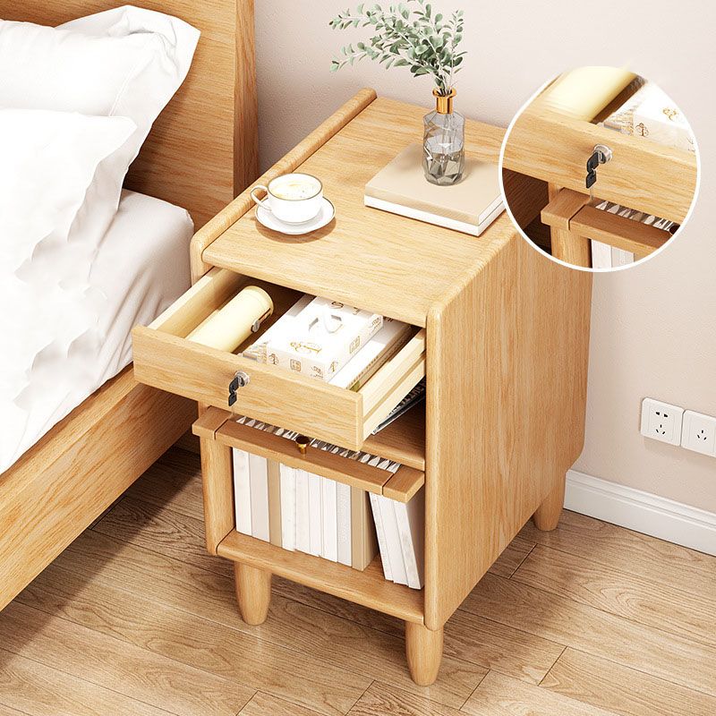 Modern rubberen houten bed nachtkastje open opbergladen inbegrepen nachttafel voor slaapkamer