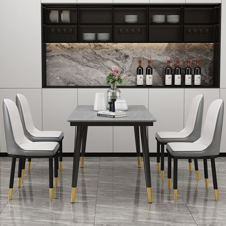 Industrial Kitchen Sintered Stone Table Standard Rectangle Dining Table with 4 Legs Base Clearhalo ' dining_table' 'Dining Tables & Seating' 'Dining Tables' 'furn' 'furn_dining_table' 'Furniture' 'furniture_dining_table' 'Kitchen & Dining Furniture' 'kitchen&dining_furn' 'kitchen' 'kitchen_dining_table' 1200x1200_8dc52f5f-02b7-4a98-8db9-ecd842dd6e61
