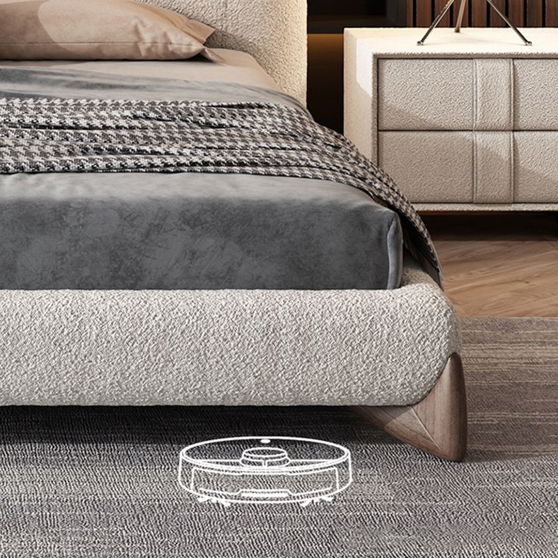 Contemporary Standard Bed with Rectangle Upholstered Headboard in White Clearhalo 'Bedroom Furniture' 'Beds' 'furn' 'furn_beds' 'Furniture' 1200x1200_8dc5ae07-7dfc-4f90-8677-aa582b936c28