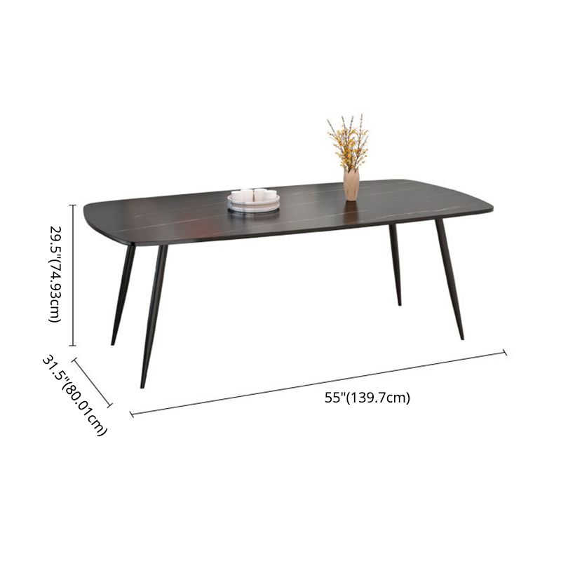 Modern Style Sintered Stone Dining Table with Standard Height Table and 4 Legs Base for Home Use Clearhalo 'Dining Room Sets' 'Dining Tables & Seating' 'dining_room_set' 'Furniture' 'furniture_dining_room_set' 'Kitchen & Dining Furniture' 'kitchen&dining_furn' 'kitchen' 1200x1200_8dc5b8e0-39e0-4741-aa06-4ba06ec2584a