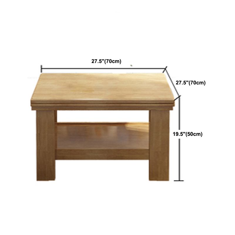 Legno massiccio scandinavo 4 gambe tavolo da cocktail caffè con scaffali/cassetti