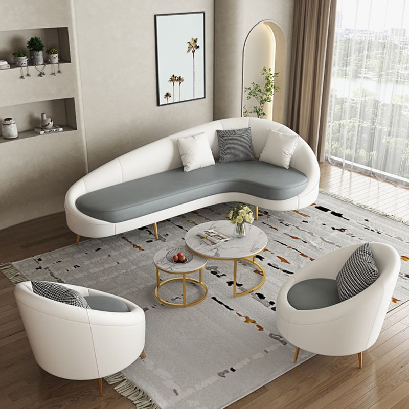 Contemporary Sloped Arm Curved Sofa Sewn Pillow Back Sofa for Living Room, Apartment Clearhalo 'furn' 'furn_sofas' 'Furniture' 'Living Room Furniture' 'Sofa' 'sofas' 1200x1200_8dc766c4-1f4b-48f6-9696-4ab868b016b6