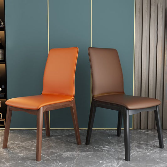 Modern Kitchen Leather Square Dining Chairs Parsons Chair with Wood Legs Clearhalo ' kitchen&dining_furn' 'Dining Chairs' 'Dining Tables & Seating' 'dining_chair' 'Furniture' 'furniture_dining_chair' 'Kitchen & Dining Furniture' 'kitchen' 1200x1200_8dc7f2cf-a897-4213-995b-3cadf85c3c1c