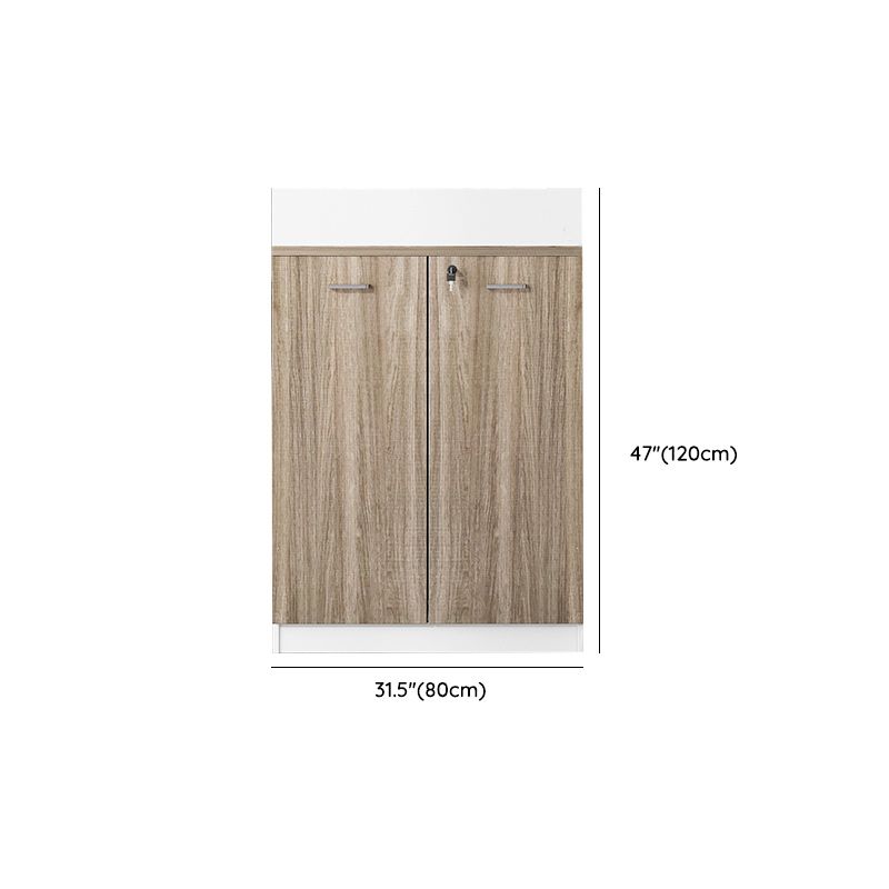 Archivo de madera de archivo lateral moderno con cerradura y almacenamiento