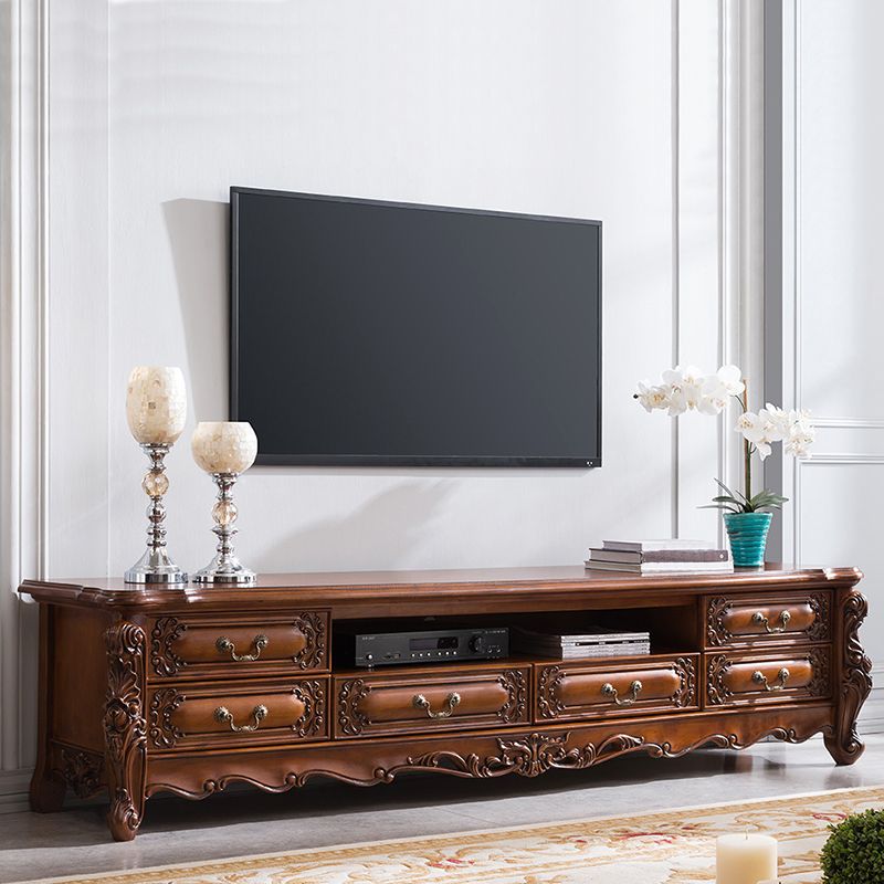 Traditional Rubber Wood TV Console Open Storage TV Media Stand for Living Room Clearhalo 'furn' 'furn_tv_stands_entertainment_centers' 'Furniture' 'Living Room Furniture' 'TV Stands & Entertainment Centers' 'TV Stands & Media Storage Furniture' 'tv_stands_entertainment_centers' 1200x1200_8dc8f4a9-09f4-4cfb-83d7-bc51850a01b8