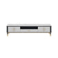 Glam Style TV Stand Stone White Color Open Rangement TV Console avec étagères