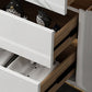 Cómoda de dormitorio Glam Stone, cómoda de almacenamiento de 16" de ancho en blanco con cajones