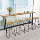 Natural and Black Modern Counter Table Trestle Footrest Bistro Bar Table Clearhalo 'Bar Furniture' 'Bar Tables' 'bar_tables' 'furn' 'furn_bar_tables' 'Furniture' 'furniture_bar_tables' 'Kitchen & Dining Furniture' 1200x1200_8dca04ee-cf70-4ef1-959a-664012cb3c90