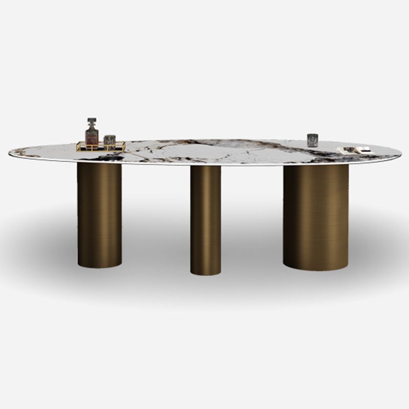 Metal Traditional Luxury Oval Dining Table Sintered Stone Table for Kitchen and Dining Room Clearhalo ' dining_table' 'Dining Tables & Seating' 'Dining Tables' 'furn' 'furn_dining_table' 'Furniture' 'furniture_dining_table' 'Kitchen & Dining Furniture' 'kitchen&dining_furn' 'kitchen' 'kitchen_dining_table' 1200x1200_8dcb680f-7a0b-49cf-bf17-fb6ceafd7e4b