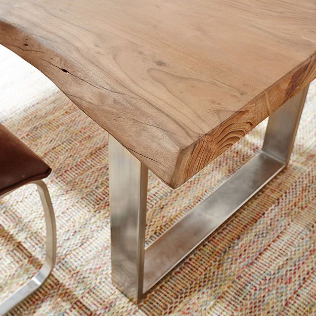 Solid Wood Brown Tone Table Luxury Sled Base Table for Dining Room Clearhalo ' dining_table' 'Dining Tables & Seating' 'Dining Tables' 'furn' 'furn_dining_table' 'Furniture' 'furniture_dining_table' 'Kitchen & Dining Furniture' 'kitchen&dining_furn' 'kitchen' 'kitchen_dining_table' 1200x1200_8dcb8585-e81c-4d06-b51a-048f1bdfae80