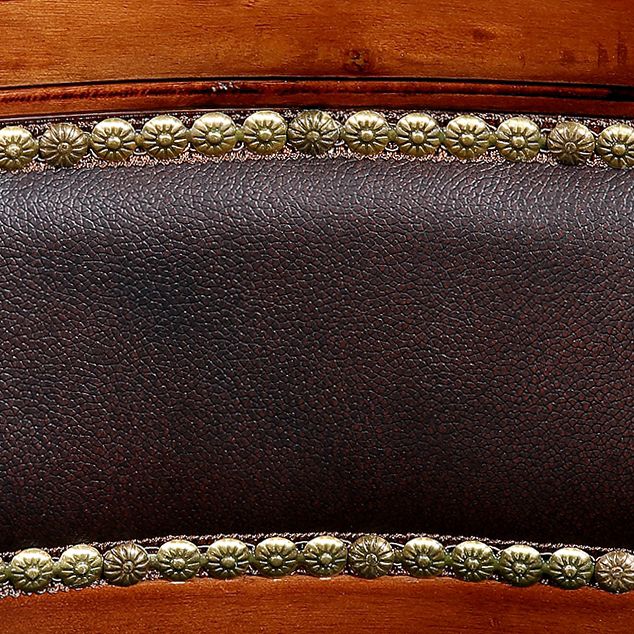 Rustieke stijl eetkamerstoel lederen stoel met houten basis voor thuis