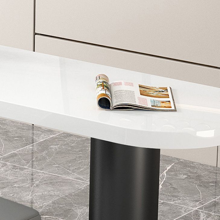 Tavolo da pranzo a bar top bianco tavolo da pranzo industriale con base a slitta