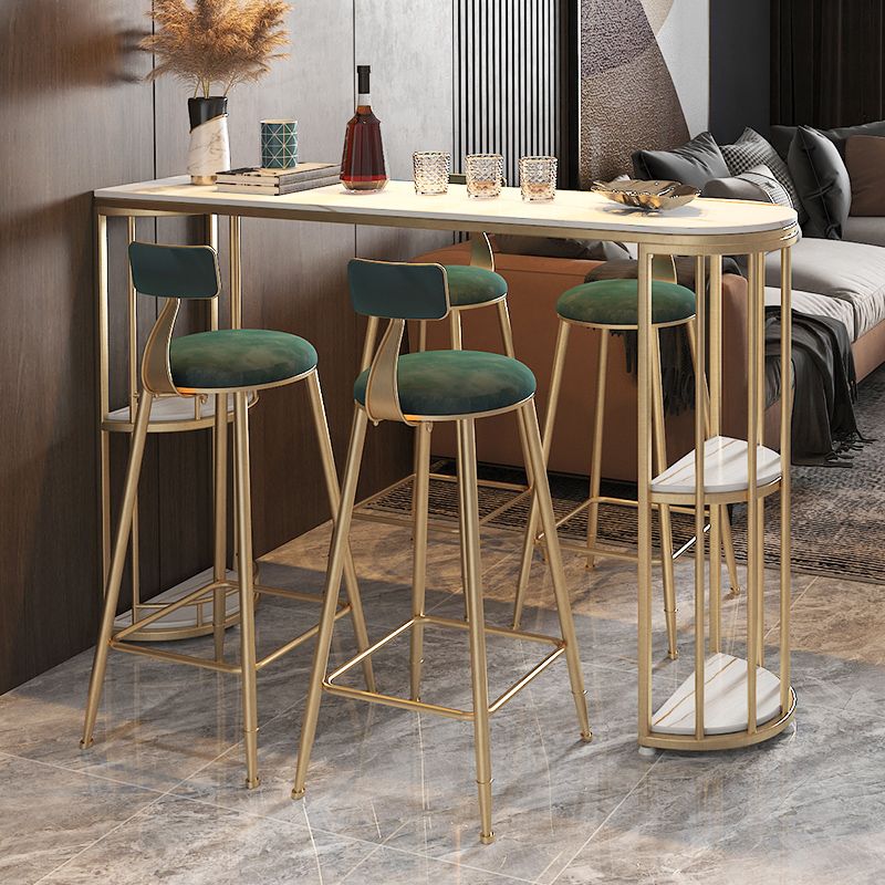 Glam Style Bar Table Set 1/3/5 Pieces Stone Fixed Counter Height Set for Indoor Clearhalo 'Bar Furniture' 'furn' 'furn_home_bar_bar_sets' 'Furniture' 'Home Bars & Bar Sets' 'home_bar_bar_sets' 'Kitchen & Dining Furniture' 1200x1200_8dcf4201-888e-4b2e-a825-975d399282ef