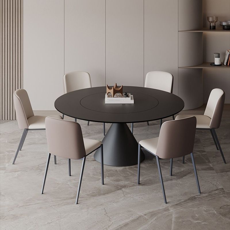 Contemporary Style Round Dining Table Steel Pedestal Base Table for Home Clearhalo 'Dining Tables & Seating' 'Dining Tables' 'dining_table' 'furn' 'furn_dining_table' 'Furniture' 'Kitchen & Dining Furniture' 1200x1200_8dcff194-2a17-431b-adfc-796755d950fb
