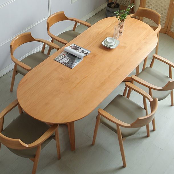 Oval Pine Solid Wood Table Modern Double Pedestal Dining Table with Wooden Base Clearhalo ' dining_table' 'Dining Tables & Seating' 'Dining Tables' 'furn' 'furn_dining_table' 'Furniture' 'furniture_dining_table' 'Kitchen & Dining Furniture' 'kitchen&dining_furn' 'kitchen' 'kitchen_dining_table' 1200x1200_8dd0706e-3fa7-4d14-91c1-32a49f5b2311