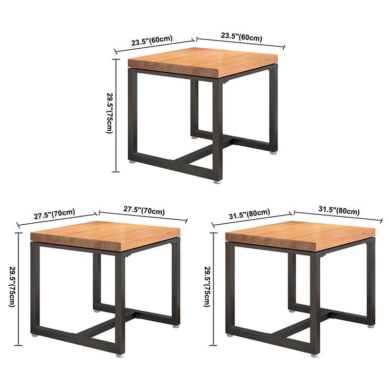 Industrial Style Solid Wood Dining Table Square Table with Trestle Base for Dinning Room Clearhalo ' dining_table' 'Dining Tables & Seating' 'Dining Tables' 'furn' 'furn_dining_table' 'Furniture' 'furniture_dining_table' 'Kitchen & Dining Furniture' 'kitchen&dining_furn' 'kitchen' 'kitchen_dining_table' 1200x1200_8dd17df0-e4f9-4f57-86a8-93e31a279da8