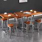 Industrial Dining Set 1/2/3/5 Pcs Kitchen Table and Chairs with Metal Frame Clearhalo 'Dining Room Sets' 'Dining Tables & Seating' 'dining_room_set' 'furn' 'furn_dining_room_set' 'Furniture' 'Kitchen & Dining Furniture' 1200x1200_8dd1fd3c-9ac9-48c5-a6b4-c1d011574caa
