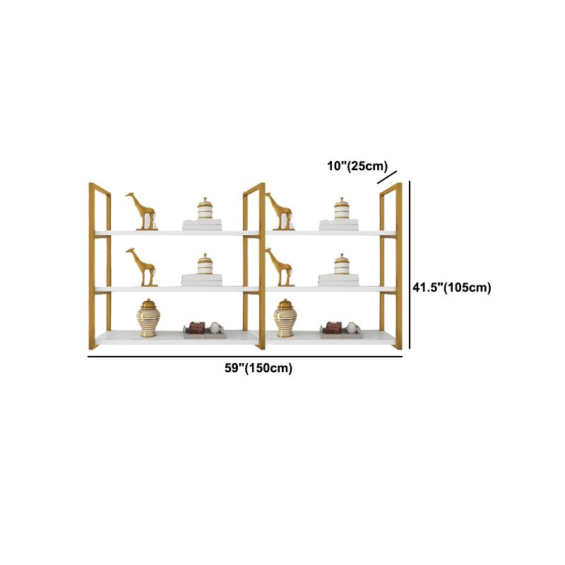 Libreria di libreria industriale a muro di scaffale in legno rettangolo