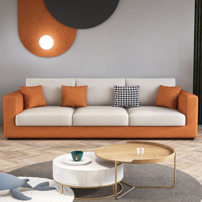 Modern 33,46 "H Faux Leder 3-Sitzer-Quadratarmsofa für Wohnzimmer