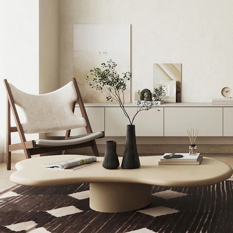Pedestal 13.8" H Coffee Table Scandinavian Faux Wood Cocktail Table Clearhalo 'Coffee & Accent Tables' 'Coffee Tables' 'coffee_tables' 'furn' 'furn_coffee_tables' 'Furniture' 'Living Room Furniture' 1200x1200_8dd4c143-8900-4889-a219-7327b6190819