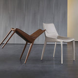 Stile designer Solido sedia da pranzo a casa sedia laterale in pelle finitura