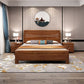 Walnut Wood Bed 85.43" Long 43.30" High Bed with Low Profile