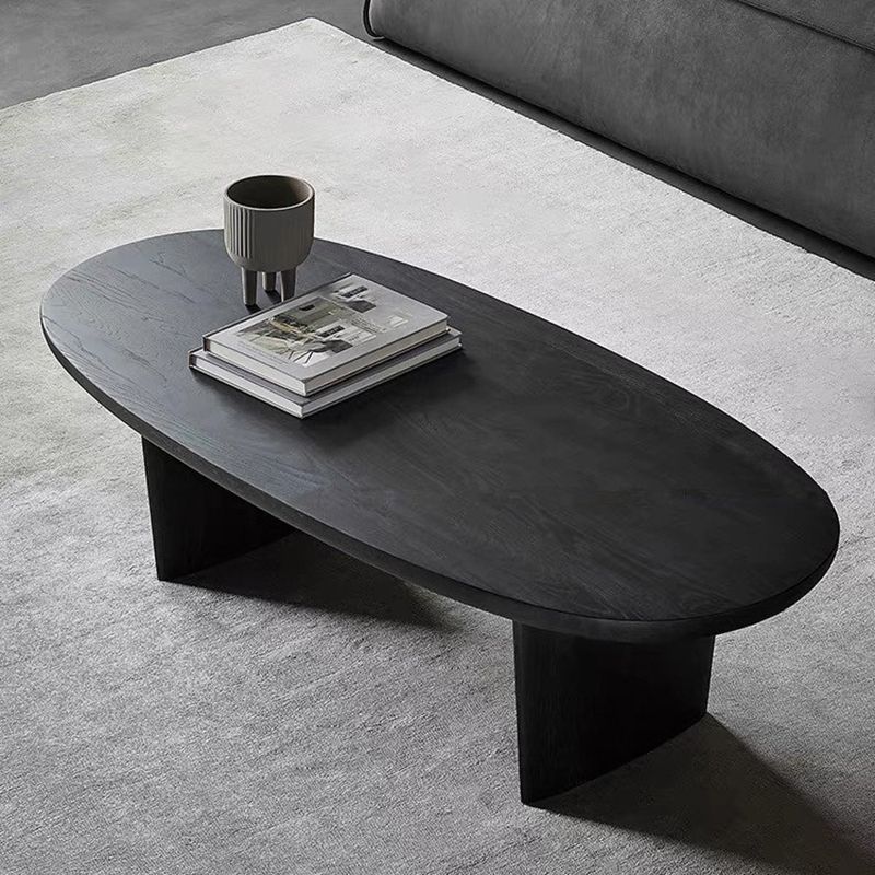 Modern Black Solid Wood Coffee Table with Wooden Base Bunching Tables Clearhalo 'Coffee & Accent Tables' 'Coffee Tables' 'coffee_tables' 'furn' 'furn_coffee_tables' 'Furniture' 'Living Room Furniture' 1200x1200_8dd6c5f7-94d4-47dd-acfd-86e67282a70f
